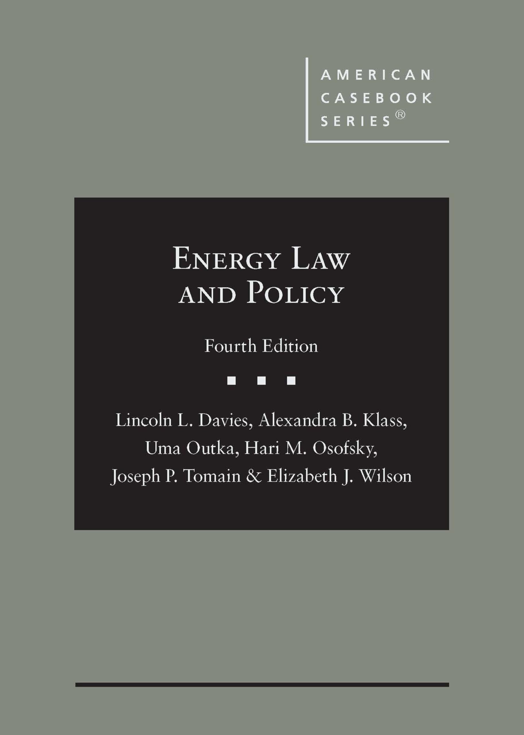 Cover of Energy Law and Policy (American Casebook Series)