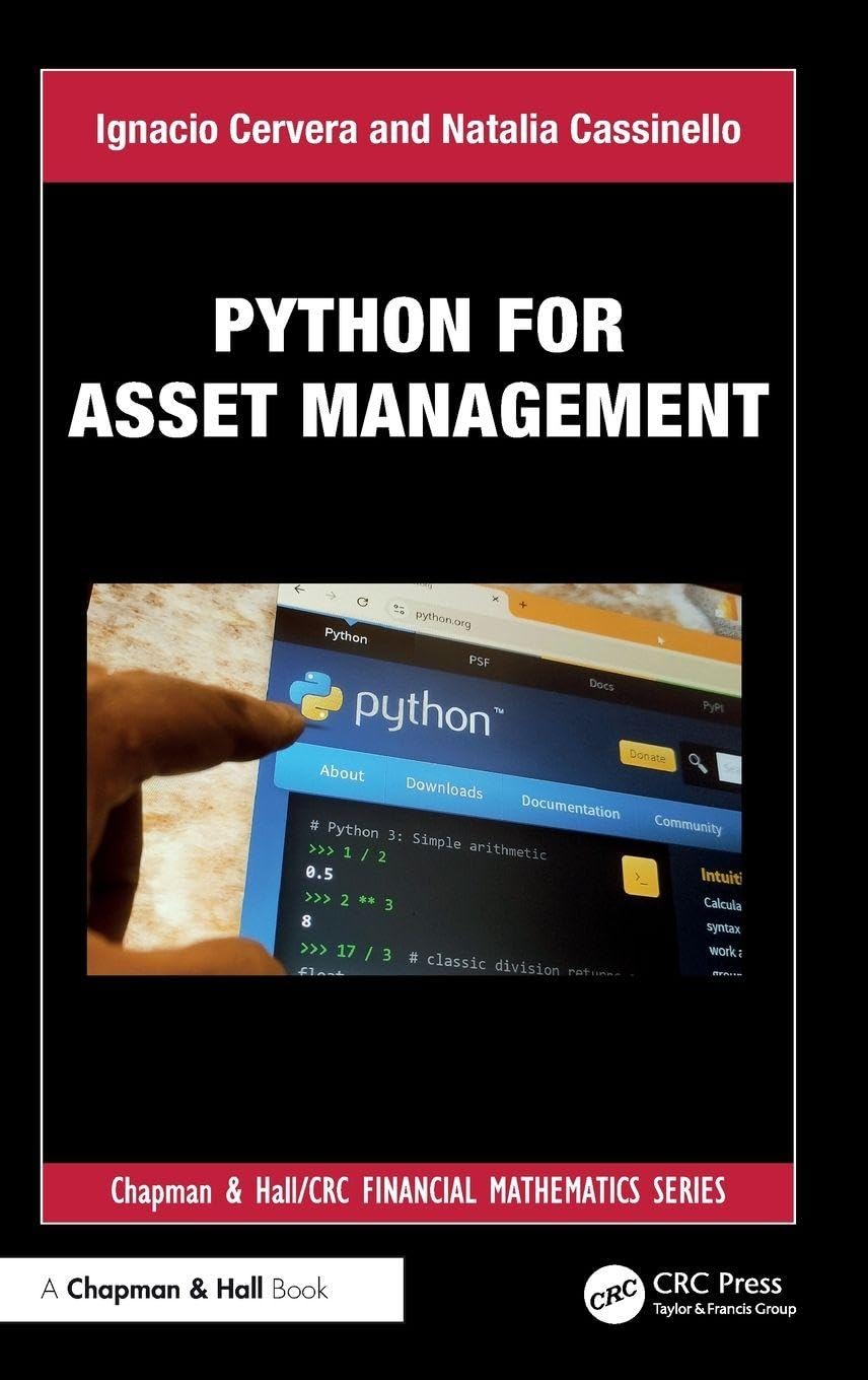Cover of Python for Asset Management (Chapman and Hall/CRC Financial Mathematics Series)