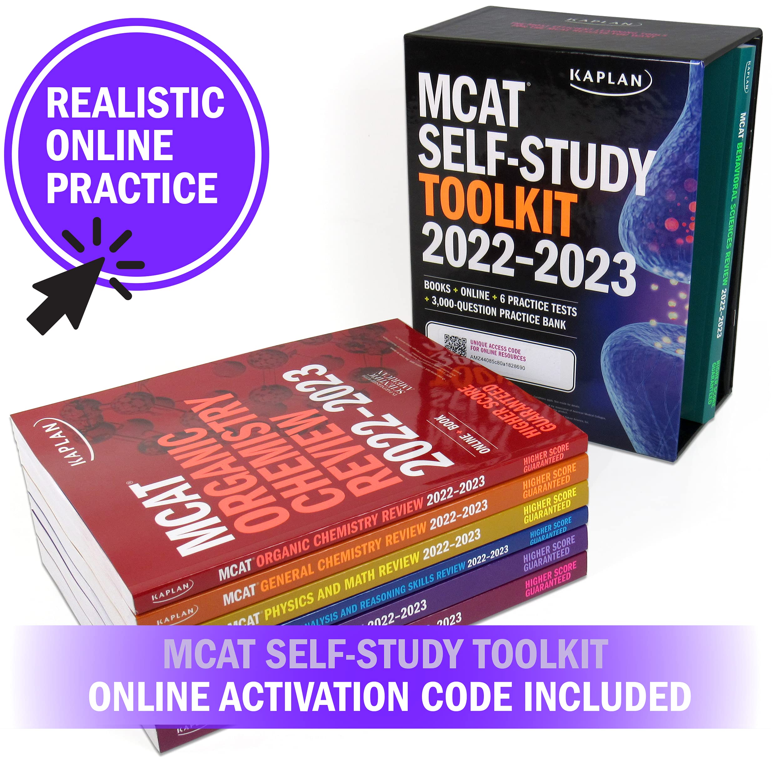 Cover of MCAT Self-Study Toolkit 2022-2023: Books + Online + 6 Practice Tests + 3,000-Question Practice Bank (Kaplan Test Prep)