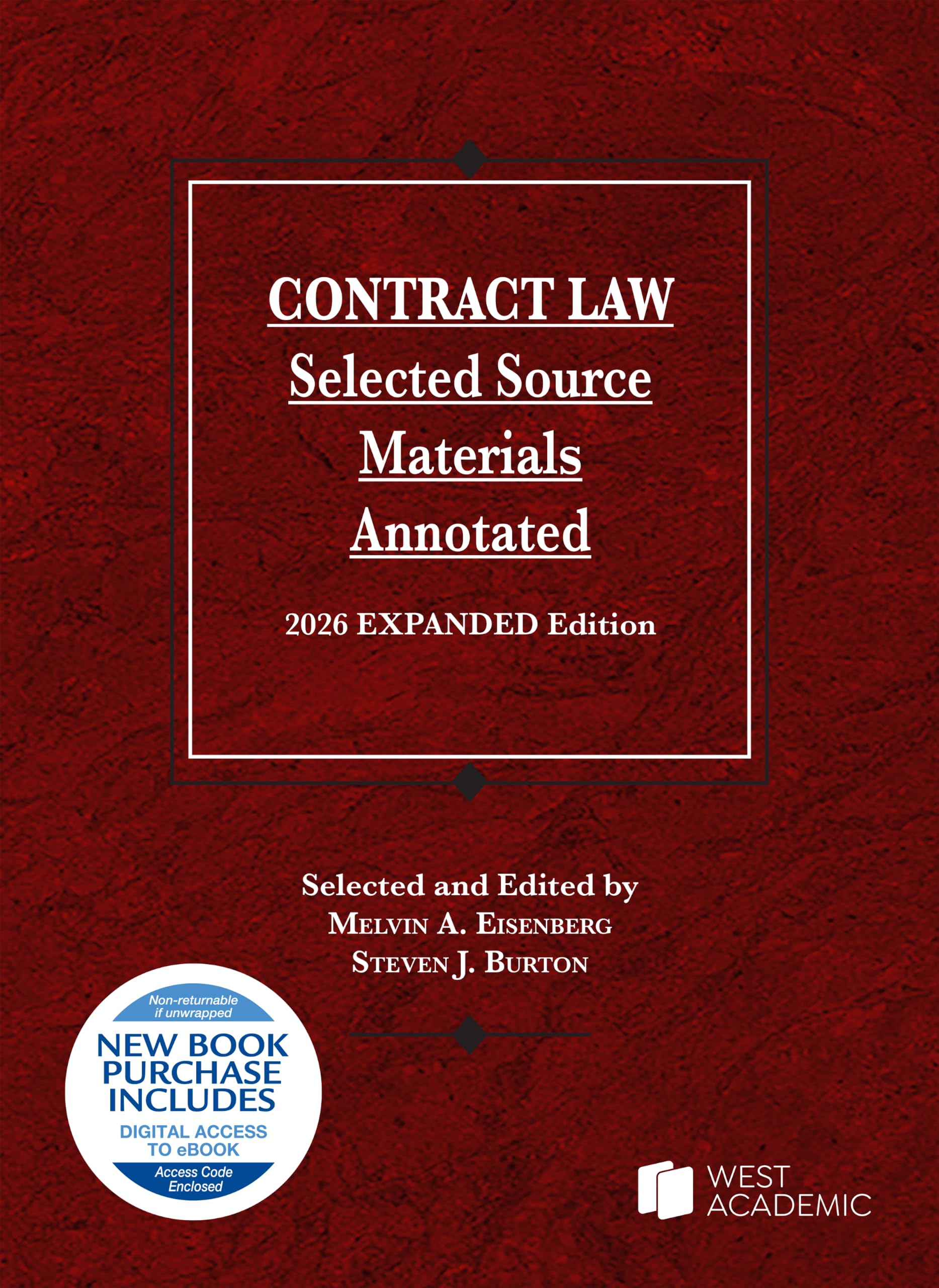 Cover of Contract Law, Selected Source Materials Annotated, 2026 Expanded Edition (Selected Statutes)