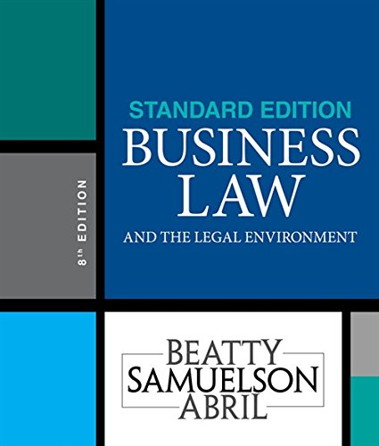 Cover of Business Law and the Legal Environment, Standard Edition (MindTap Course List)