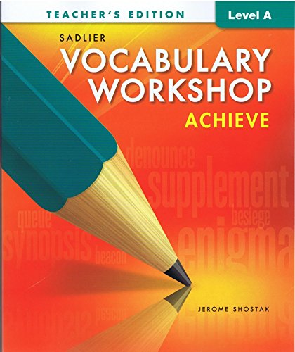 Cover of Vocabulary Workshop Achieve Teacher's Edition Level A