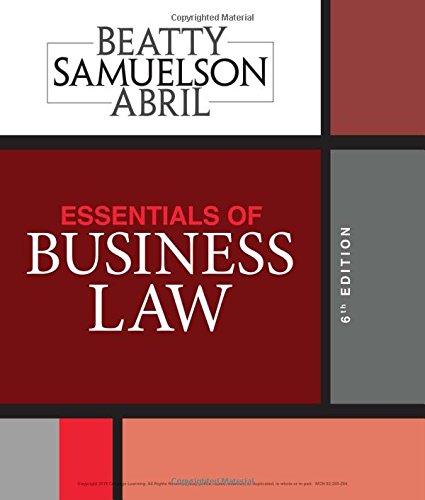 Cover of Essentials of Business Law
