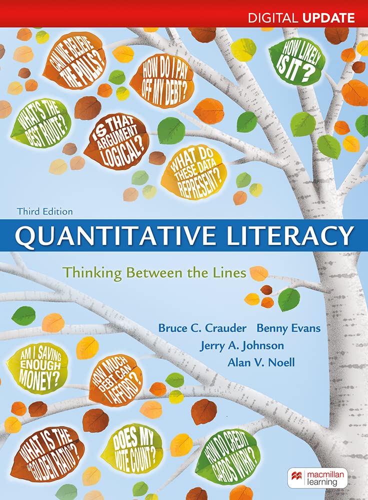 Cover of Quantitative Literacy, Digital Update: Thinking Between the Lines