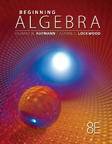 Cover of Student Solutions Manual for Aufmann/Lockwood's Beginning Algebra with Applications, 8th