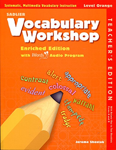 Cover of Sadlier Vocabulary Workshop Level Orange Enriched Edition Teacher's Edition