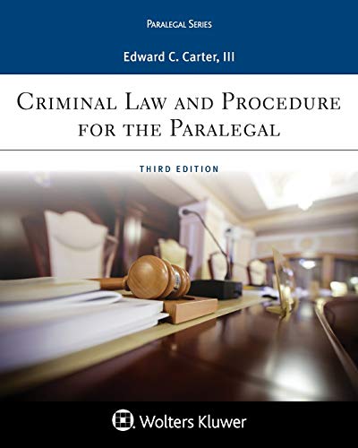 Cover of Paralegal Series Criminal Law and Procedure for the Paralegal