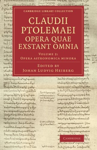 Cover of Claudii Ptolemaei opera quae exstant omnia (Cambridge Library Collection - Classics) (Volume 2)