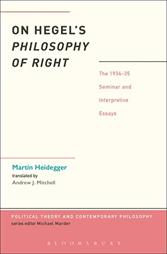 Cover of On Hegel's Philosophy of Right: The 1934-35 Seminar and Interpretive Essays (Political Theory & Contemporary Philosop)