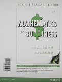 Cover of Mathematics for Business, Books a la Carte Edition Plus New Mylab Math with Pearson Etext -- Access Card Package
