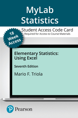 Cover of Mylab Statistics with Pearson Etext for Elementary Statistics Using Excel -- Access Card (18 Weeks)