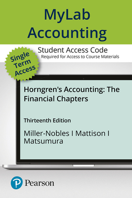 Cover of Mylab Accounting with Pearson Etext -- Access Card -- For Horngren's Accounting, the Financial Chapters