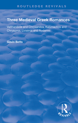 Cover of Three Medieval Greek Romances