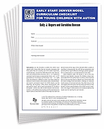 Cover of Early Start Denver Model Curriculum Checklist for Young Children with Autism (First Edition, Set of 15 Checklists, Each a 16-Page Two-Color Booklet)