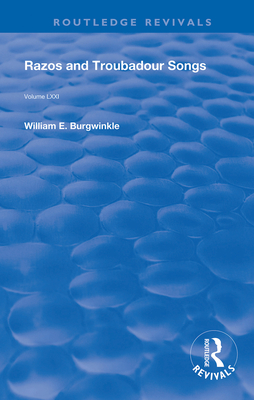 Cover of Razos and Troubadour Songs
