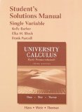 Cover of Student Solutions Manual for University Calculus: Early Transcendentals, Single Variable (Revised)