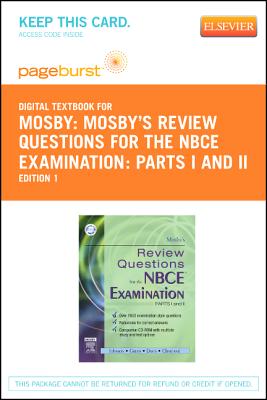 Cover of Mosby's Review Questions for the Nbce Examination: Parts I and II - Elsevier eBook on Vitalsource (Retail Access Card): Mosby's Review Questions for