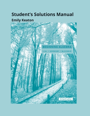 Cover of Student Solutions Manual for Beginning Algebra