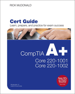 Cover of Comptia A+ Core 1 (220-1001) and Core 2 (220-1002) Cert Guide