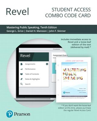 Cover of Revel for Mastering Public Speaking -- Combo Access Card