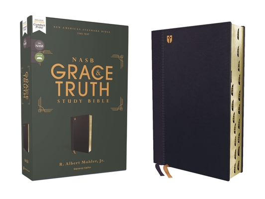 Cover of Nasb, the Grace and Truth Study Bible (Trustworthy and Practical Insights), Leathersoft, Navy, Red Letter, 1995 Text, Thumb Indexed, Comfort Print