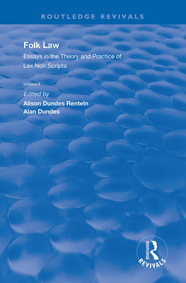 Cover of Folk Law: Essays in the Theory and Practice of Lex Non Scripta: Volume II